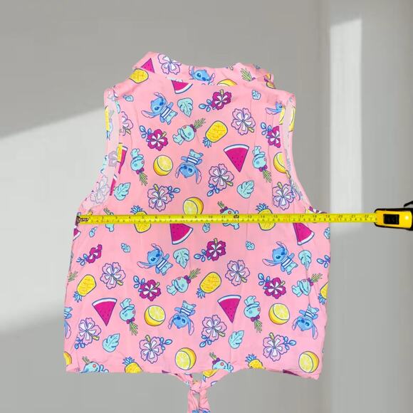 Disney Tank Top – Lilo & Stitch Tropical Button-Front Tie Hem (2XL) - Picture 4 of 6